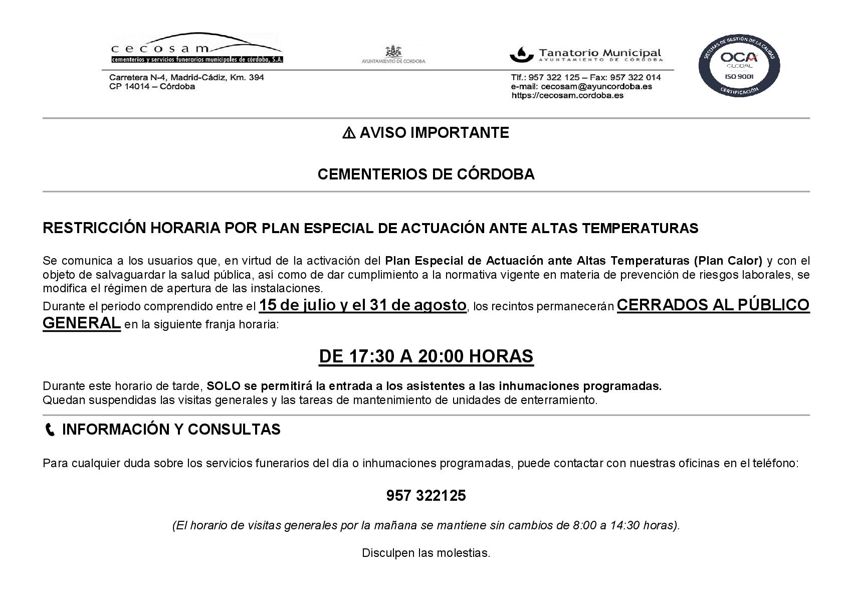 HORARIOS